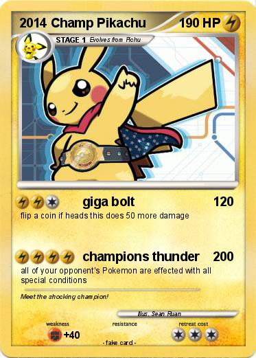 Pokemon 2014 Champ Pikachu