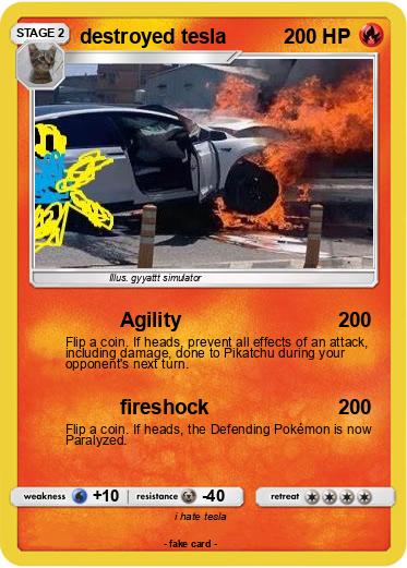 Pokemon destroyed tesla