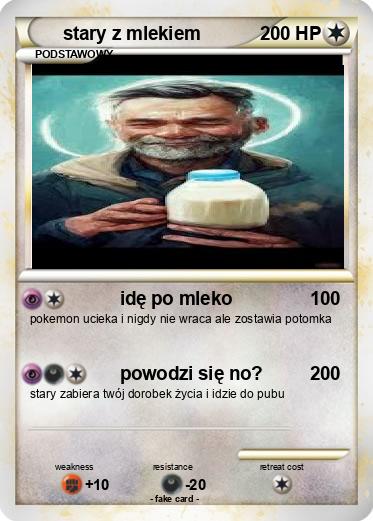 Pokemon stary z mlekiem