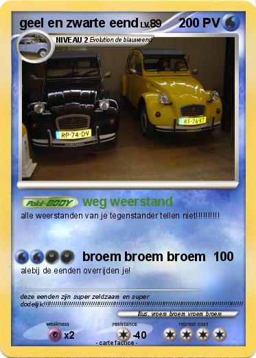 Pokemon geel en zwarte eend