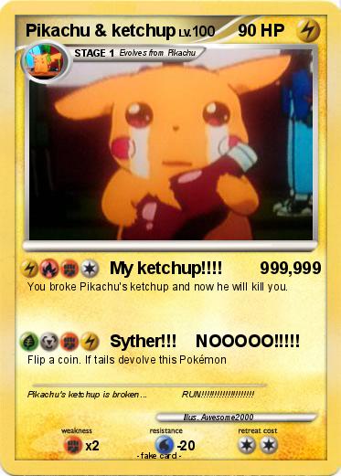 Pokemon Pikachu & ketchup