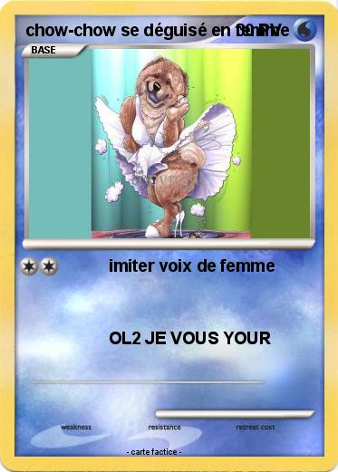 Pokemon chow-chow se déguisé en femme