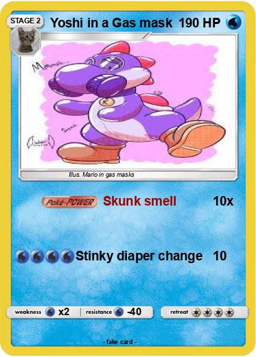Pokemon Yoshi in a Gas mask