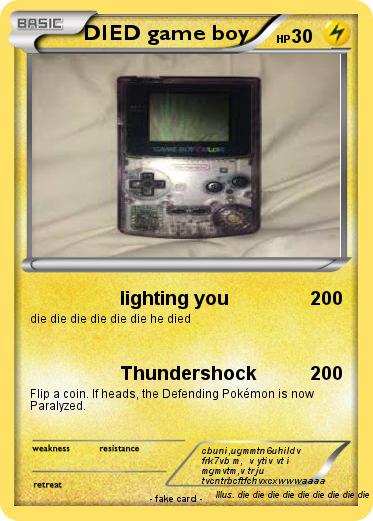 Pokemon DIED game boy