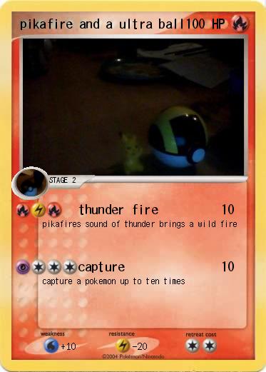 Pokemon pikafire and a ultra ball