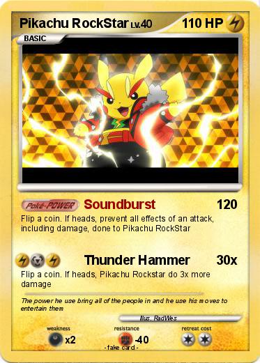 Pokemon Pikachu RockStar