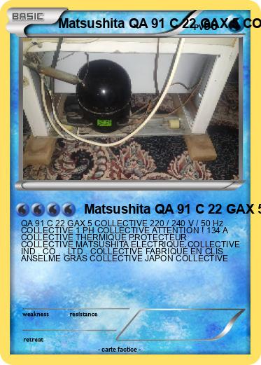 Pokemon Matsushita QA 91 C 22 GAX 5 COLLECTIVE