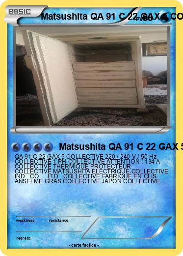 Pokemon Matsushita QA 91 C 22 GAX 5 COLLECTIVE