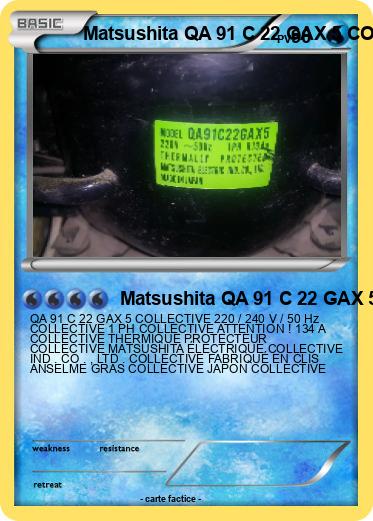 Pokemon Matsushita QA 91 C 22 GAX 5 COLLECTIVE