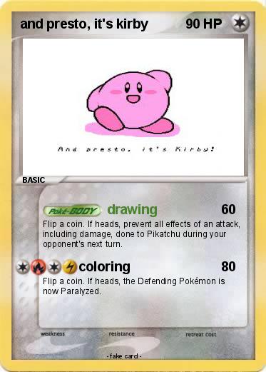 Pokemon and presto, it's kirby