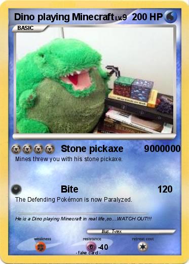 Pokemon Dino playing Minecraft