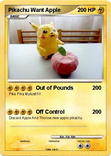 Pokemon Pikachu Want Apple