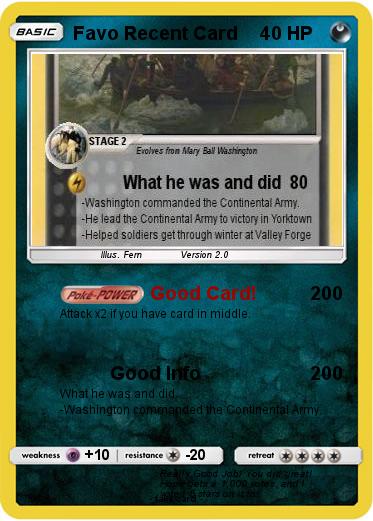 Pokemon Favo Recent Card