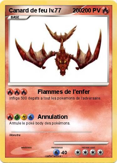 Pokemon Canard de feu lv.77       200