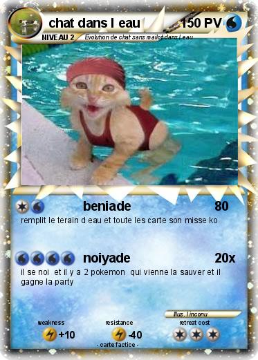 Pokemon chat dans l eau