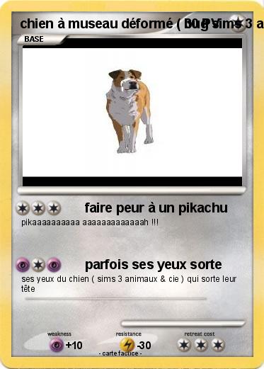 Pokemon chien à museau déformé ( bug sims 3 animaux & cie )