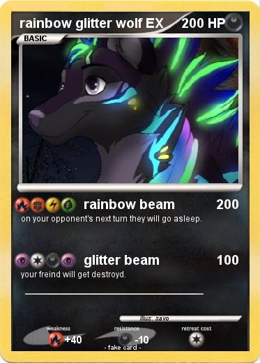 Pokemon rainbow glitter wolf EX