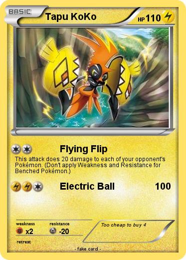 Pok mon Tapu KoKo 70 70 Flying Flip My Pokemon Card