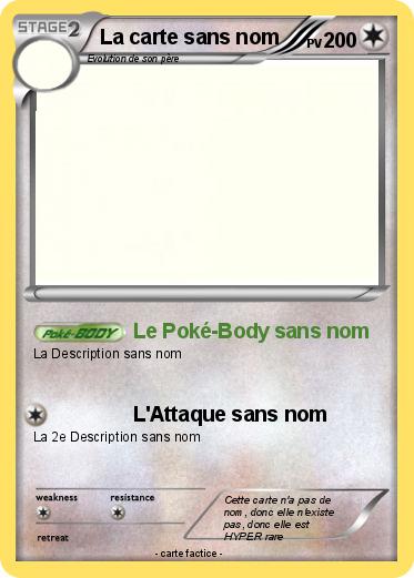 Pokemon La carte sans nom