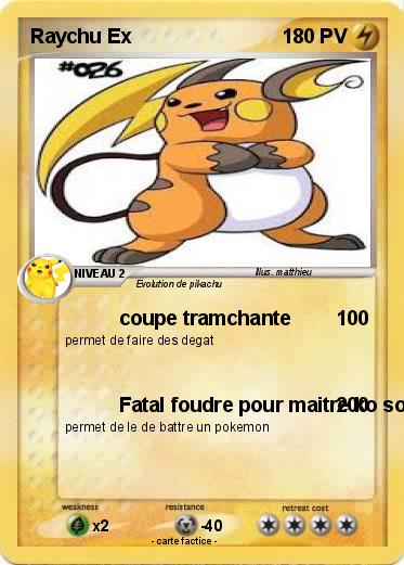 Pokemon Raychu Ex