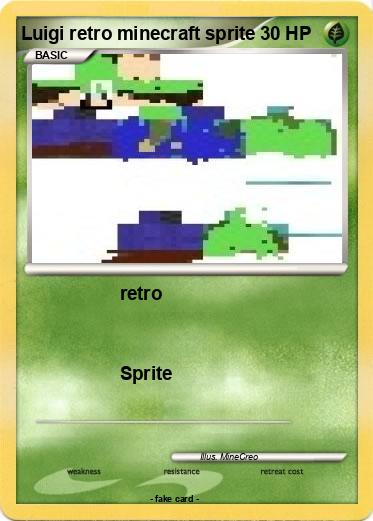 Pokemon Luigi retro minecraft sprite
