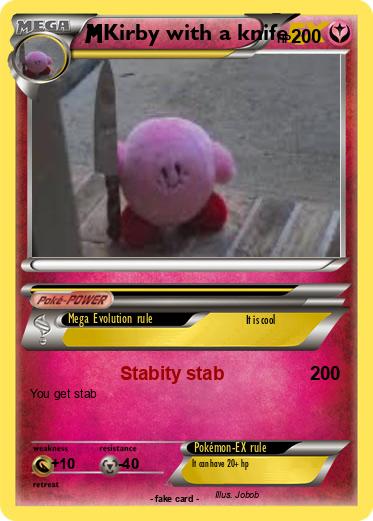 Pokemon Kirby with a knife