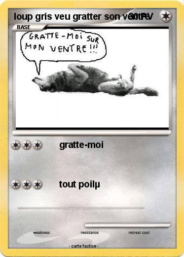 Pokemon loup gris veu gratter son ventre