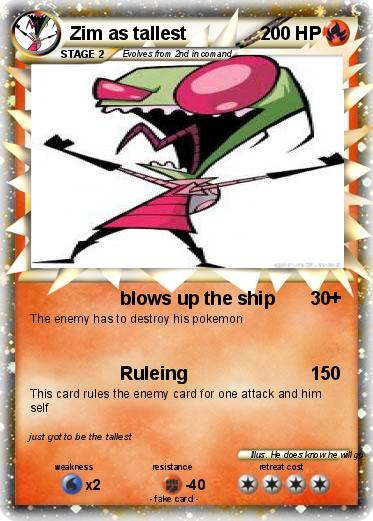 Pokemon Zim as tallest