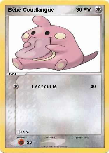 Pokemon Bébé Coudlangue