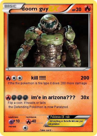 Pokémon Doom Guy 25 25 Kill My Pokemon Card