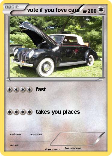 Pokemon vote if you love cars