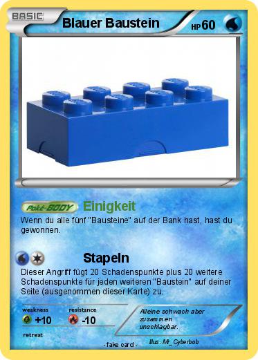 Pokemon Blauer Baustein
