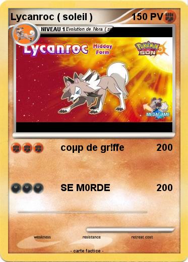 Pokemon Lycanroc ( soleil )