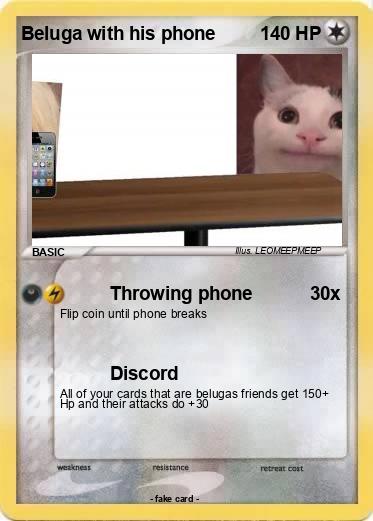 Pokemon Beluga with his phone