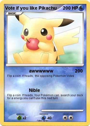 Pokemon Vote if you like Pikachu