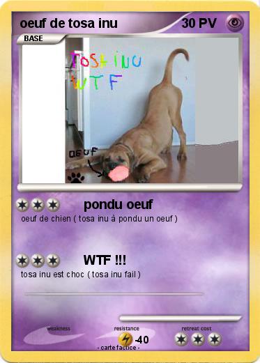 Pokemon oeuf de tosa inu