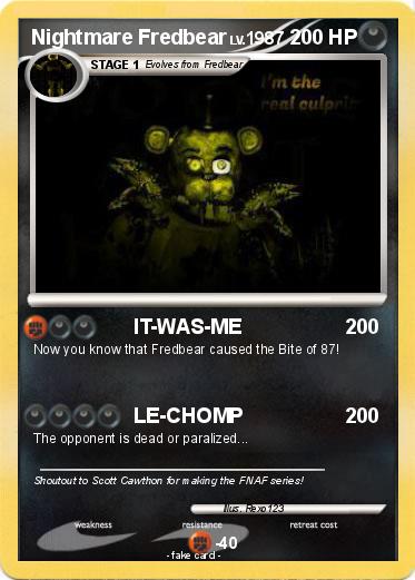 Pokemon Nightmare Fredbear