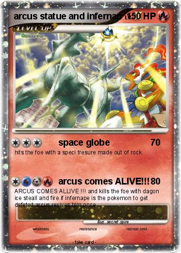 Pokemon arcus statue and infernap