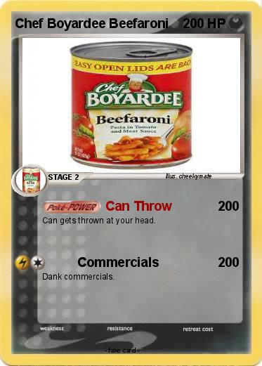 Pokemon Chef Boyardee Beefaroni