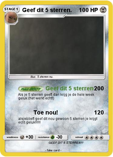 Pokemon Geef dit 5 sterren.
