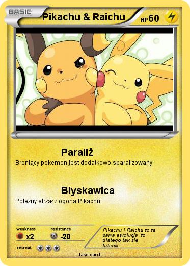 Pokemon Pikachu & Raichu