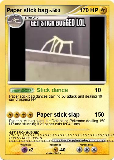 Pokemon Paper stick bag