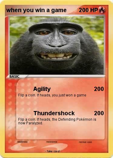 Pokemon when you win a game