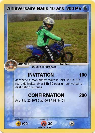 Pokemon Anniversaire Natis 10 ans