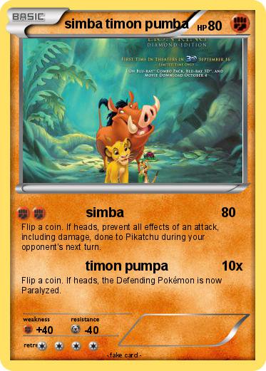 Pokemon simba timon pumba