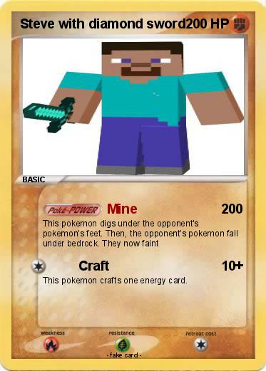 Pokemon Steve with diamond sword