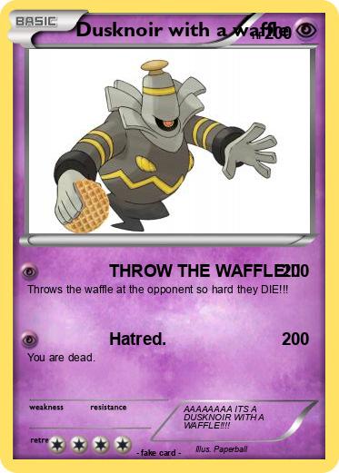 Pokemon Dusknoir with a waffle