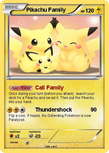 Pokemon Pikachu Family