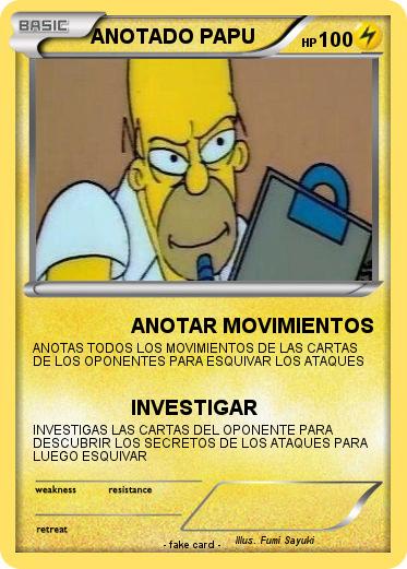 Pokemon ANOTADO PAPU