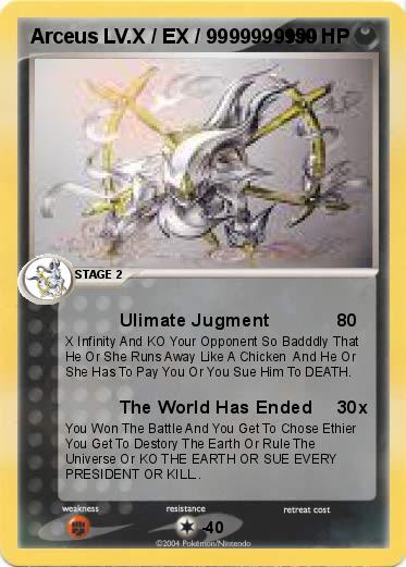Pokemon Arceus LV.X / EX / 9999999999   